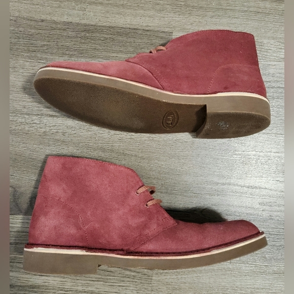 Clarks Bushacre 2 Burgundy Suede Lace Up Chukkas Boots Men\'s Size 10.5 26134291